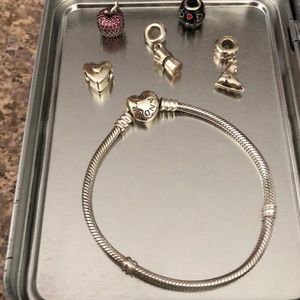 Pandora bracelet and charms